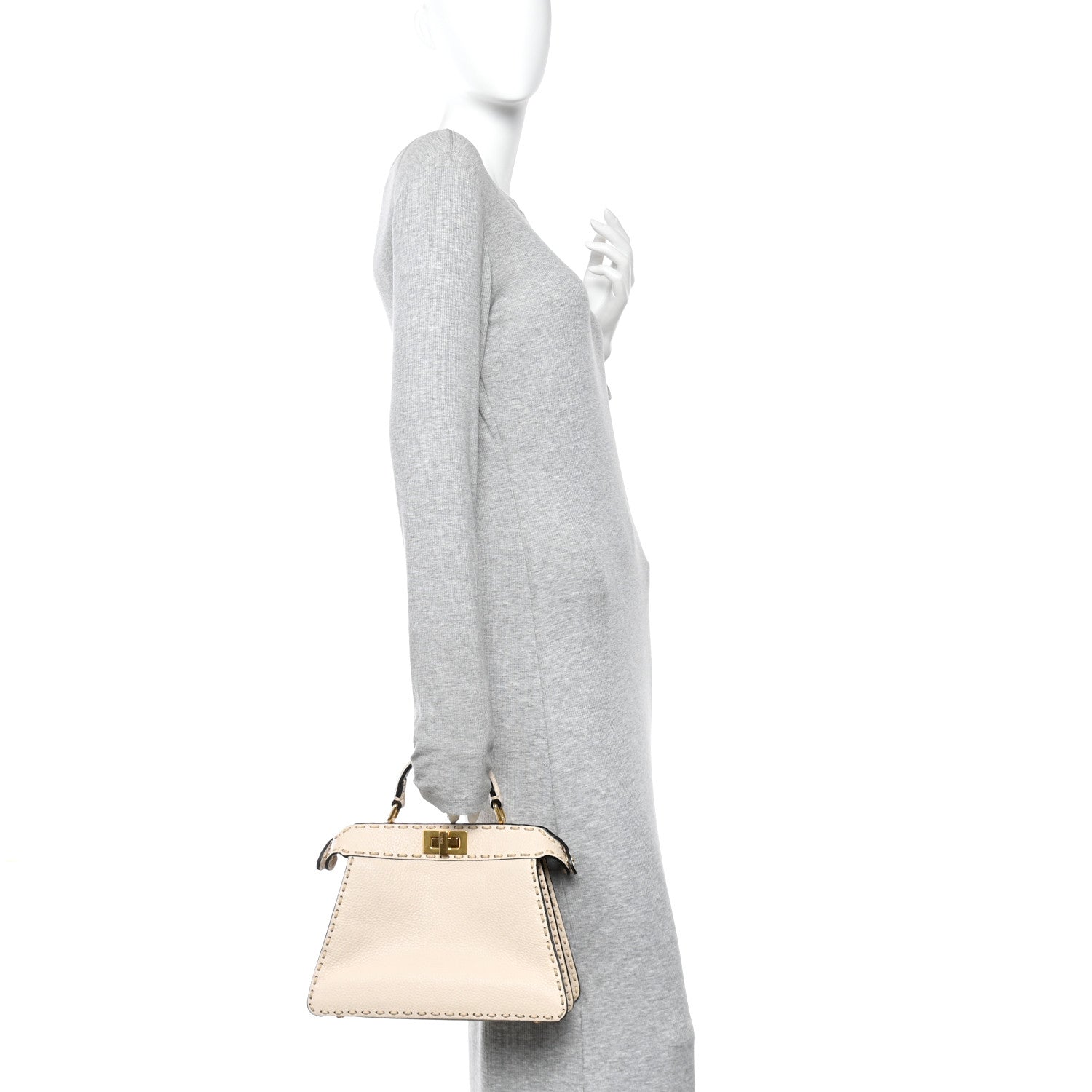 Cuoio Roma Sellerissima Nappa Sintetica Tape Stitch Small Peekaboo I SEE U Satchel Camelia