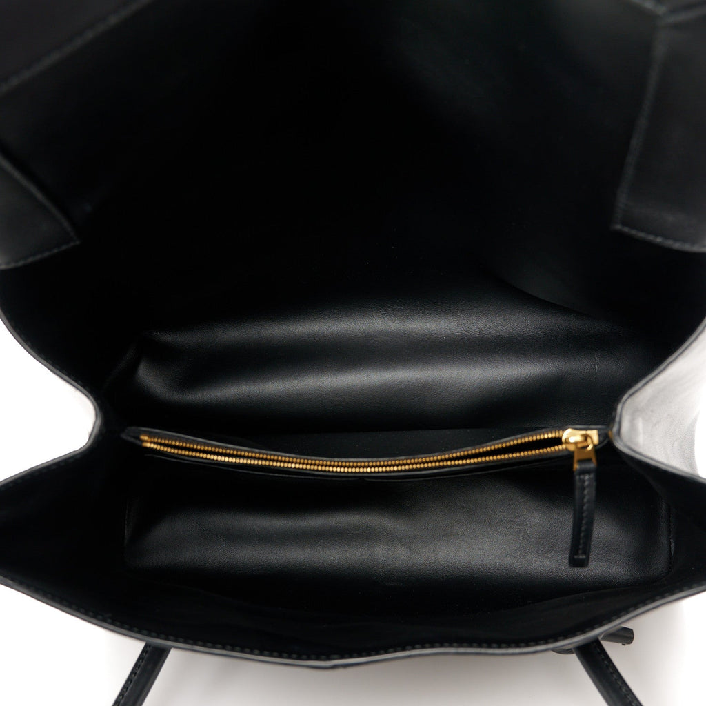 Calfskin Medium Falcon Shoulder Bag Black