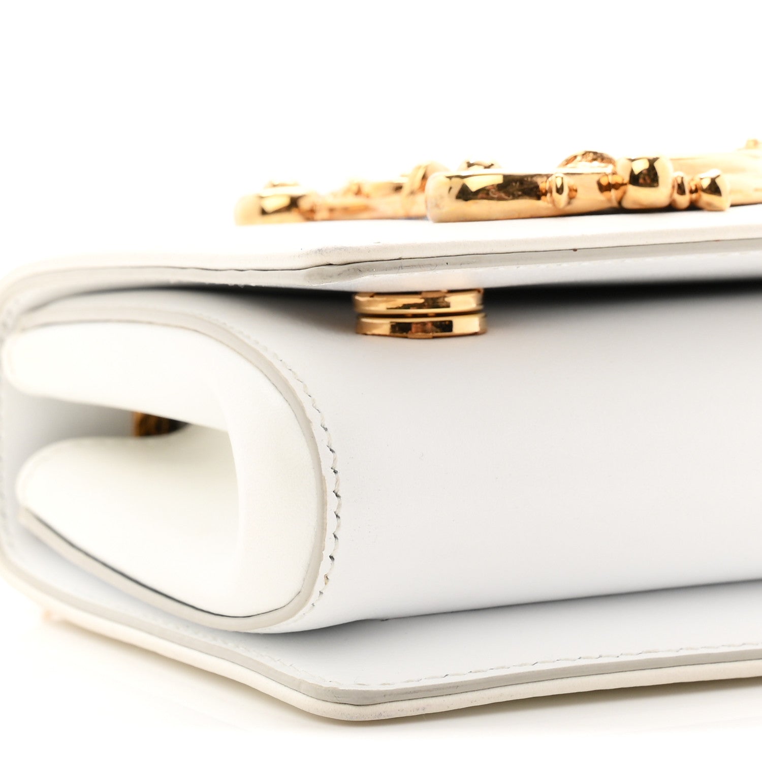 Calfskin DG Girls Phone Shoulder Bag White