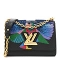 Epi Sequin Bird Twist Shoulder Bag MM Black