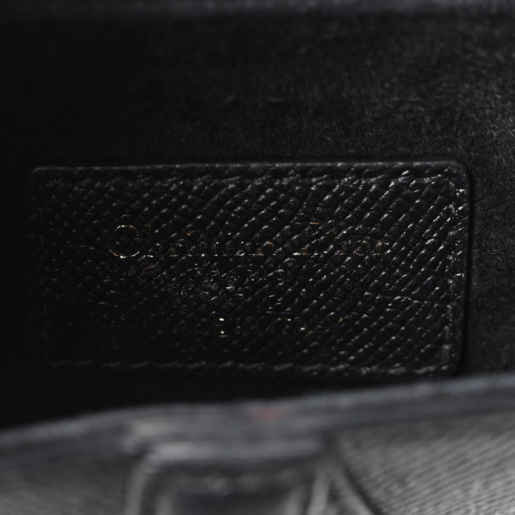 Grained Calfskin Mini Saddle Bag Black