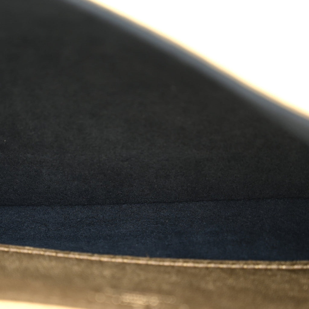 Metallic Lambskin Embossed Monogram Pochette Coussin Gold