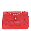 Lambskin Quilted Small Single Flap Red