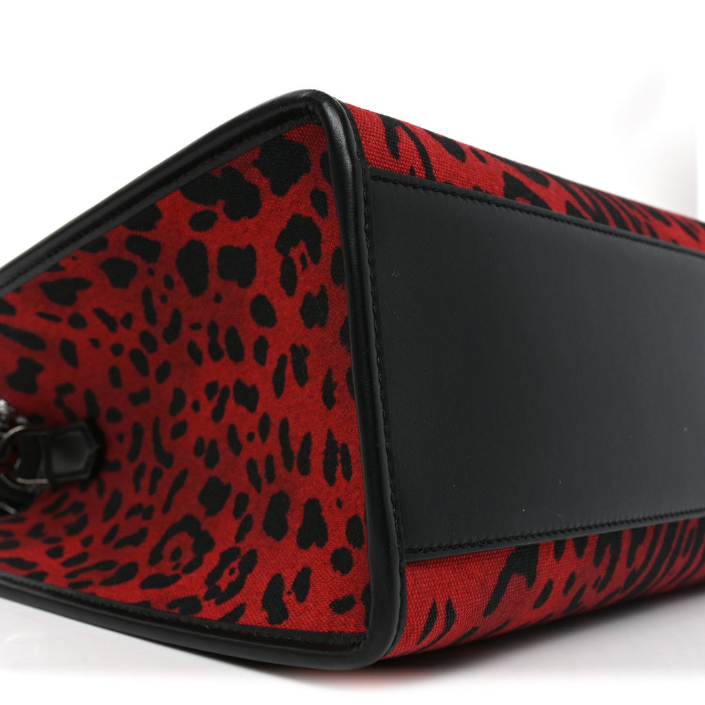 Dauphine Leopard Logo Market Bag Red Black