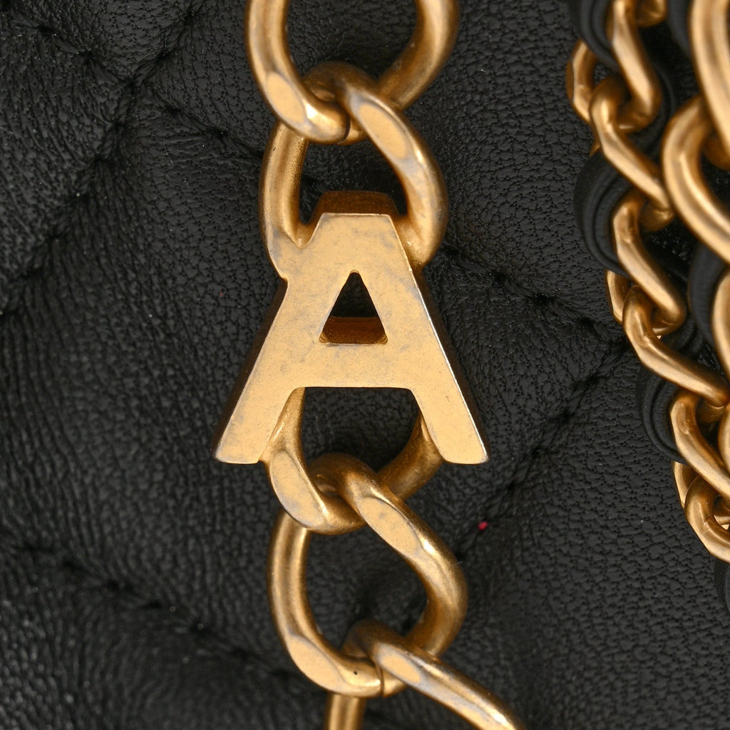 Lambskin Quilted All About Chains Hobo Black