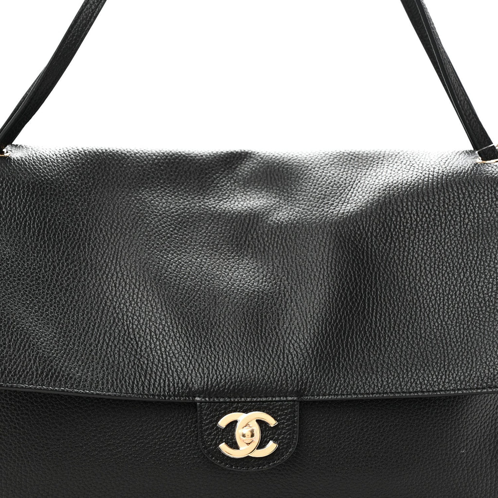 Grained Calfskin Souplissimo Maxi Flap Black