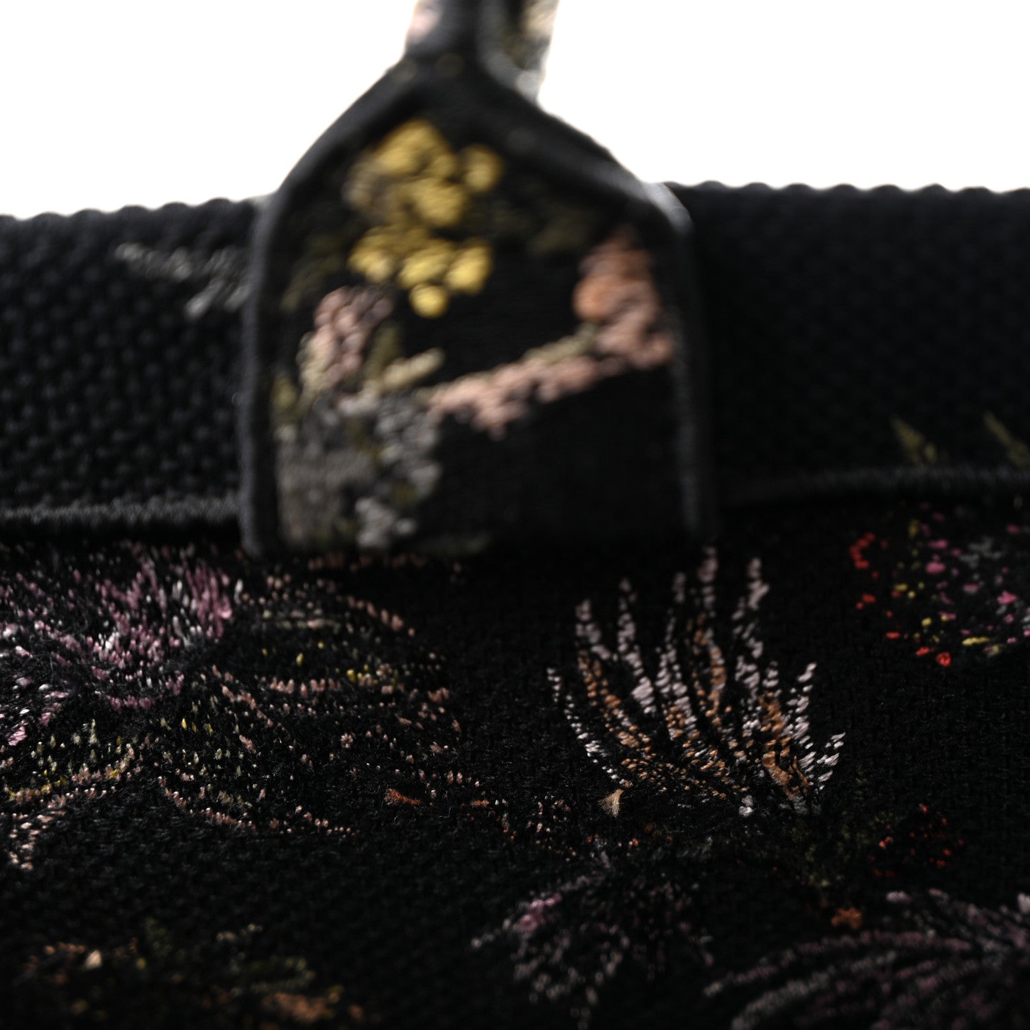 Canvas Jardin Botanique Embroidered Large Book Tote Black Multicolor