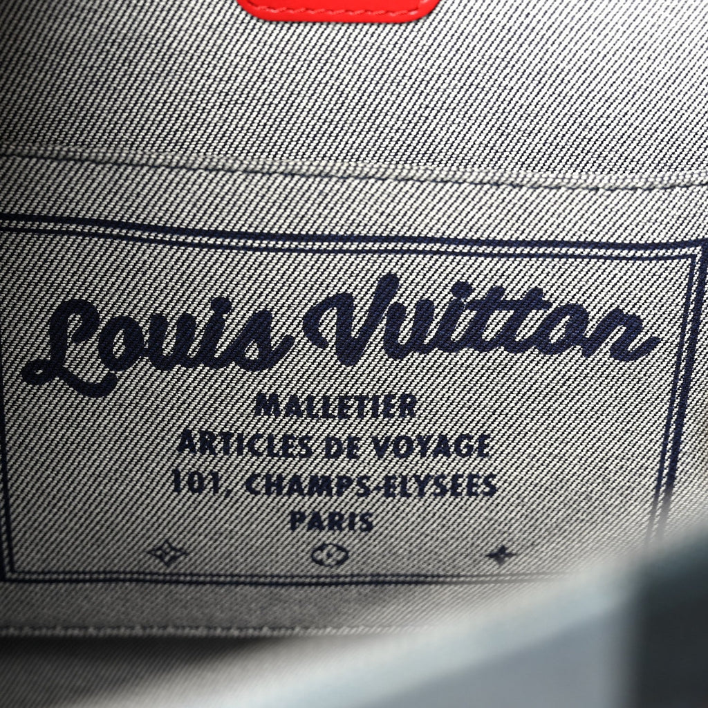 Denim Damier Monogram Onthego Blue Rouge