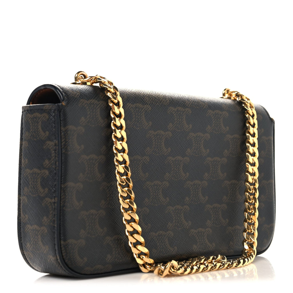 Triomphe Canvas Chain Shoulder Bag Tan