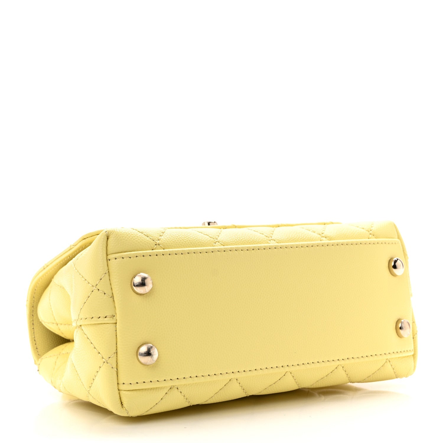 Caviar Quilted Extra Mini Coco Handle Flap Light Yellow