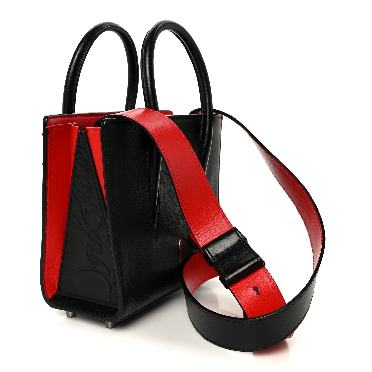 Calfskin Spikes Loubinthesky Mini Paloma Black