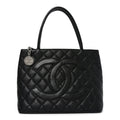 Caviar Quilted Medallion Tote Black