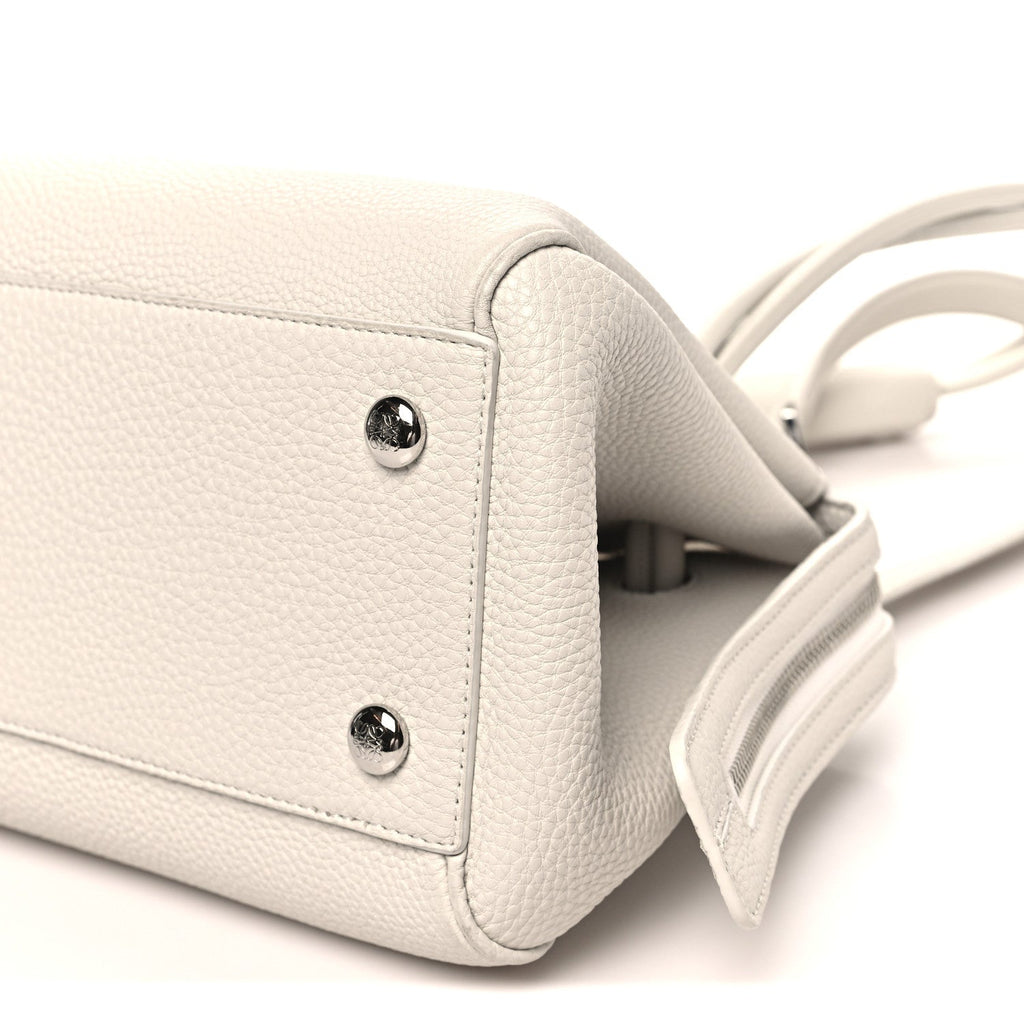 Supple Grained Calfskin Small Madrid Bag Soft White