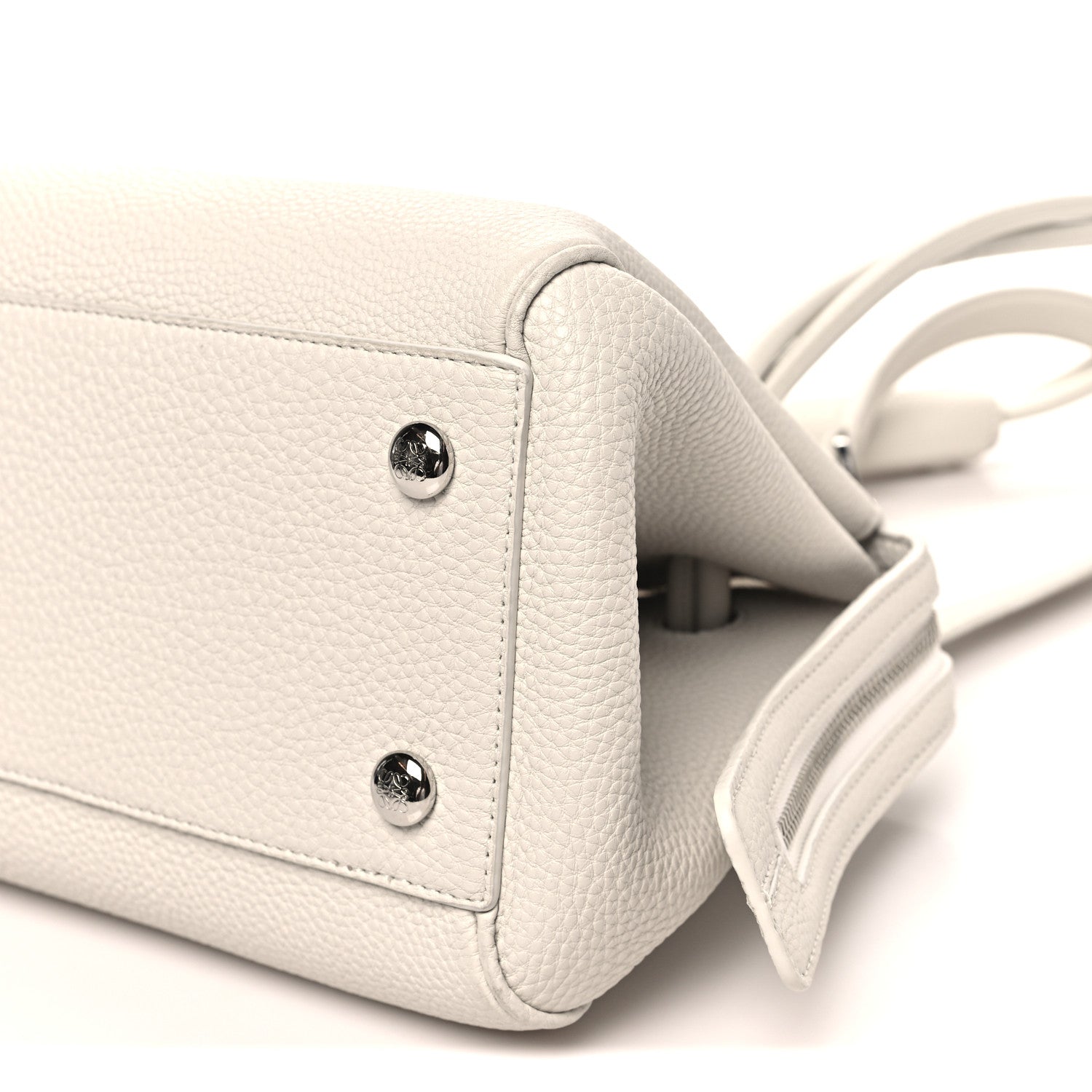 Supple Grained Calfskin Small Madrid Bag Soft White