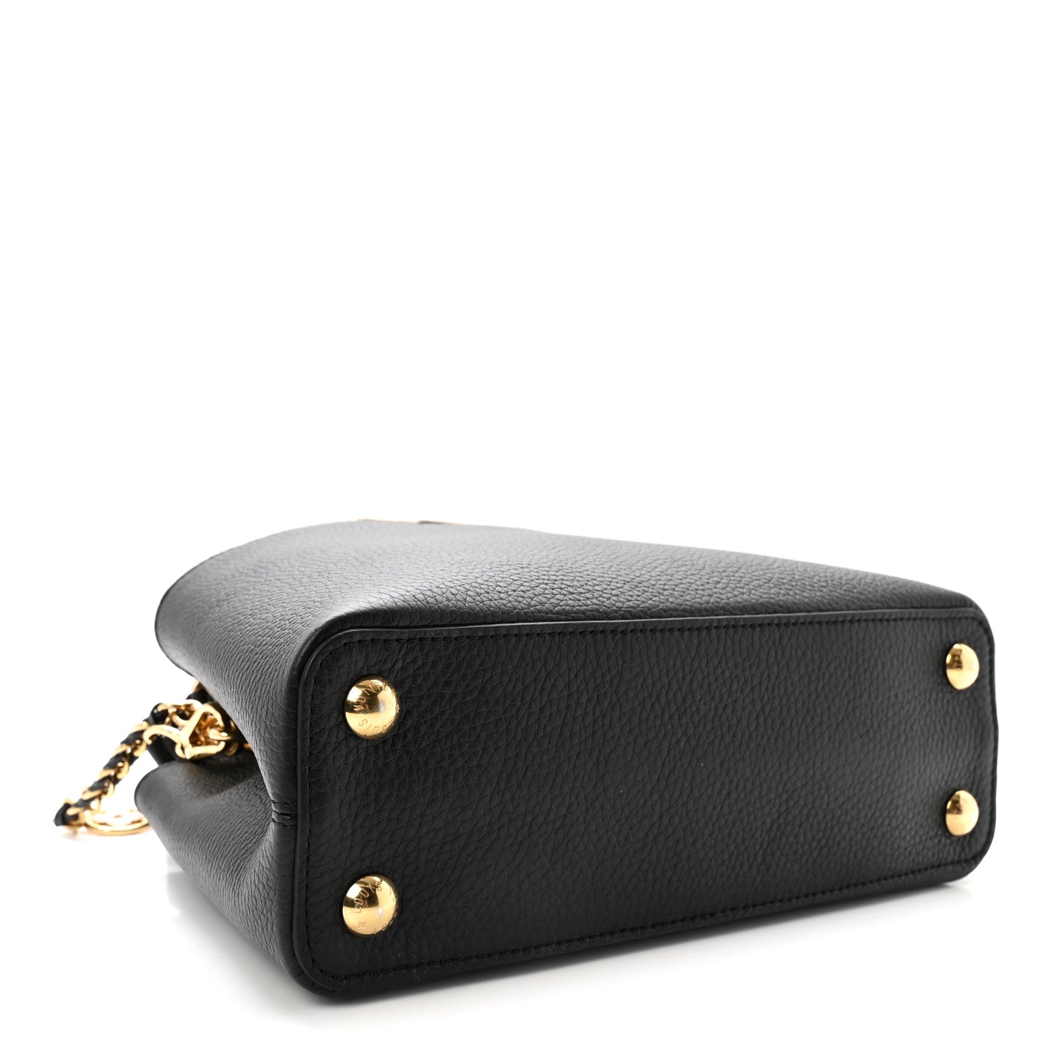 Taurillon Enamel Flower Padlock Chain Capucines BB Black