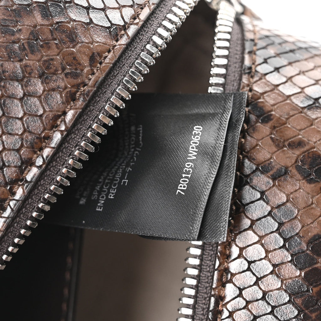 Faux Snake Print Ryder Crossbody Bag Espresso