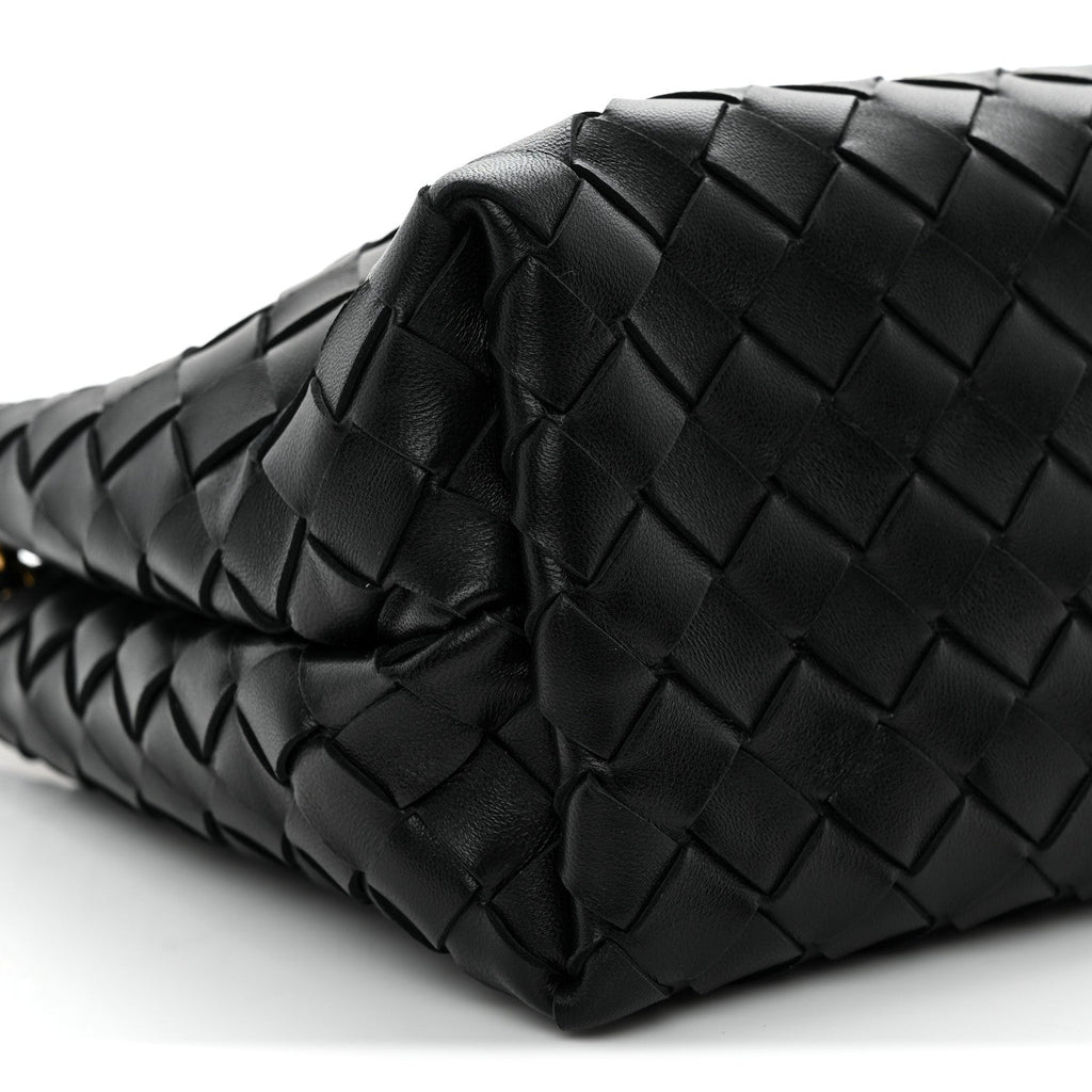 Nappa Intrecciato Small Andiamo With Chain Shoulder Bag Black