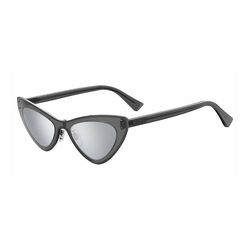 Moschino Sunglasses Cat Eye Full Rim, Transparent Ruthenium Frame and Silver Mirror Lens MOS051/S0V81T4