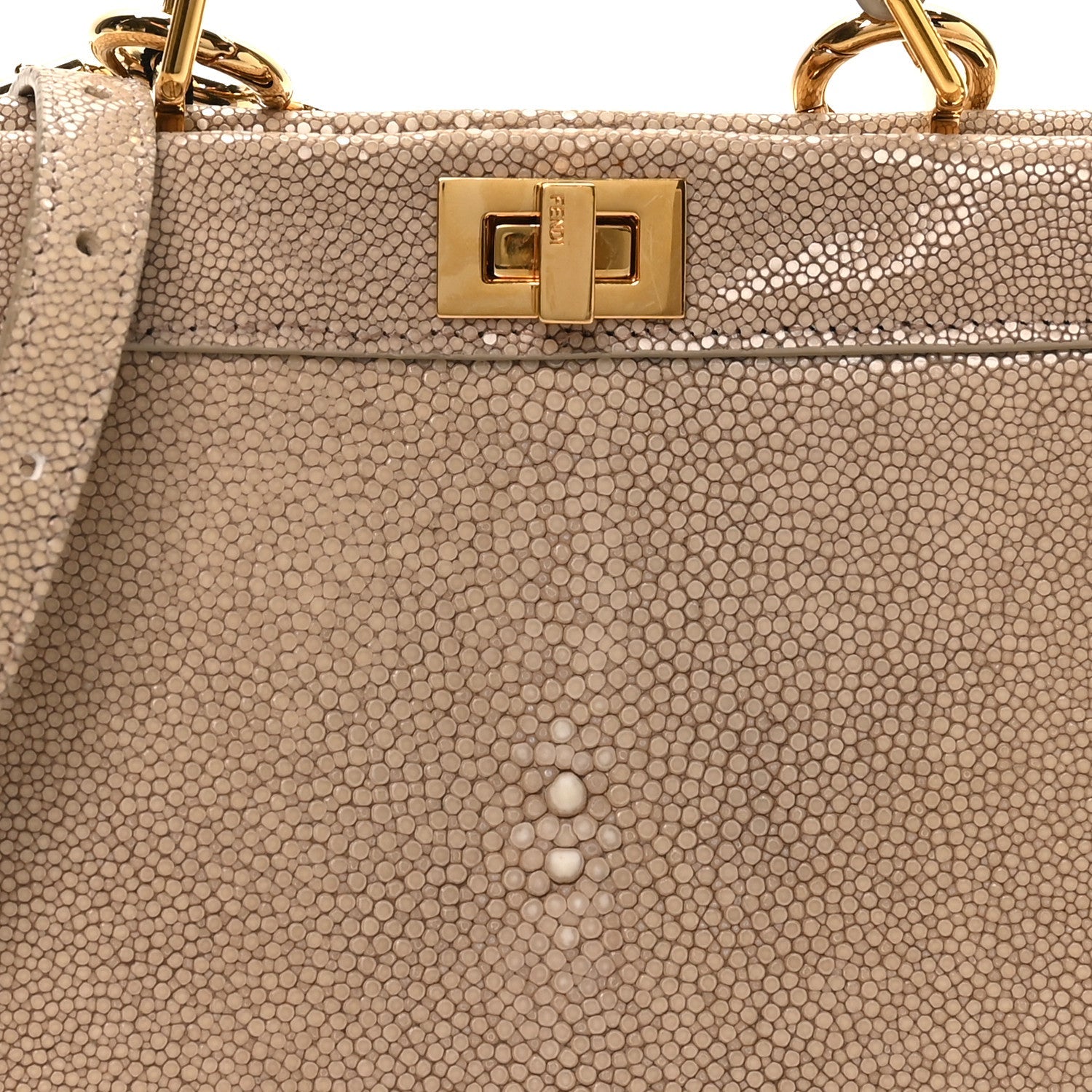 Stingray Shiny Nappa Petite Peekaboo I SEE U Satchel Tortora
