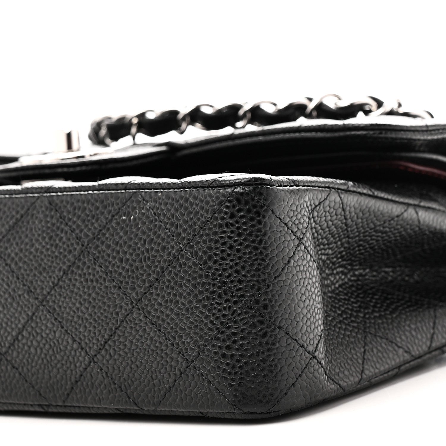Caviar Quilted Small Double Flap Black