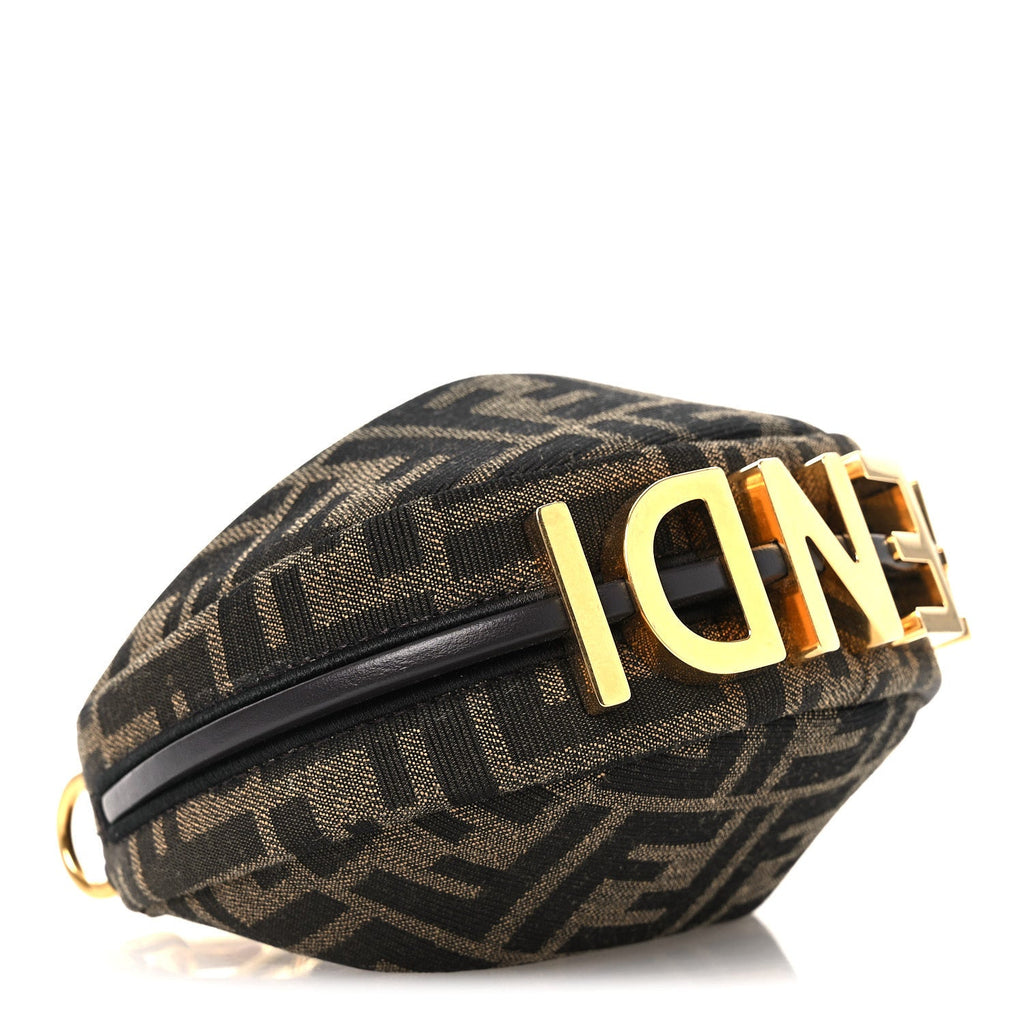 Fabric Jacquard FF 1974 Nano Fendigraphy Hobo Charm Tobacco Moro