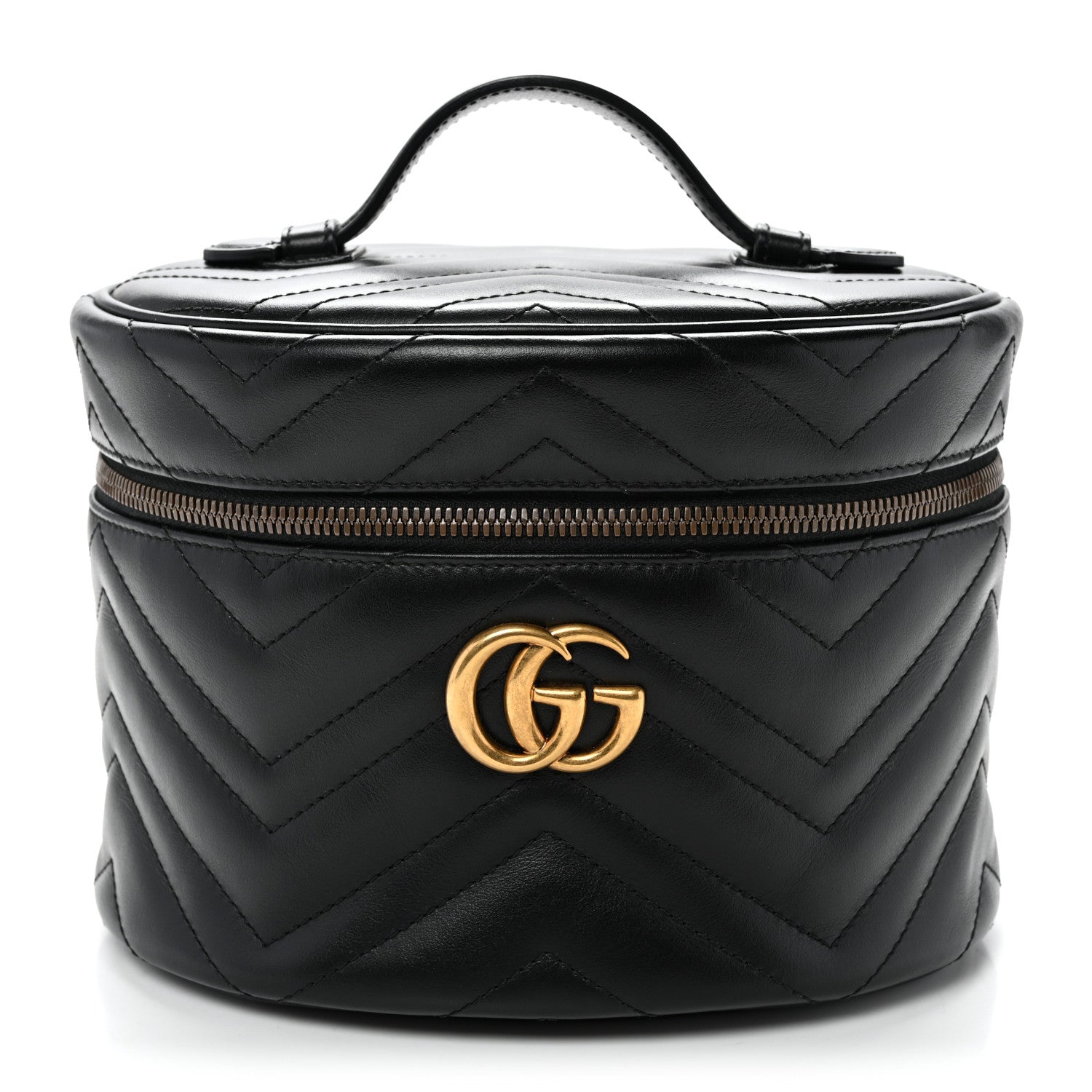 Calfskin Matelasse Small GG Marmont Vanity Cosmetic Case Black