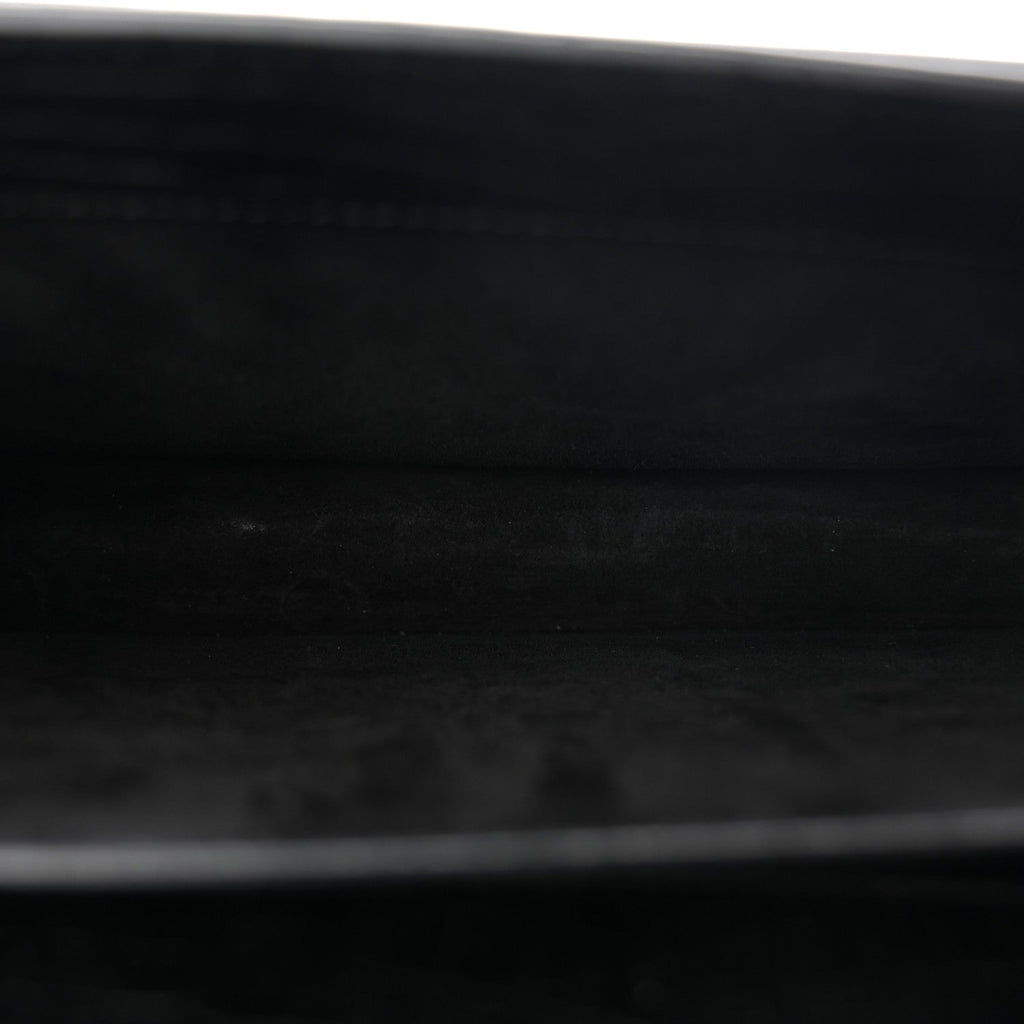 Calfskin Crocodile Embossed Medium Monogram Sunset Black