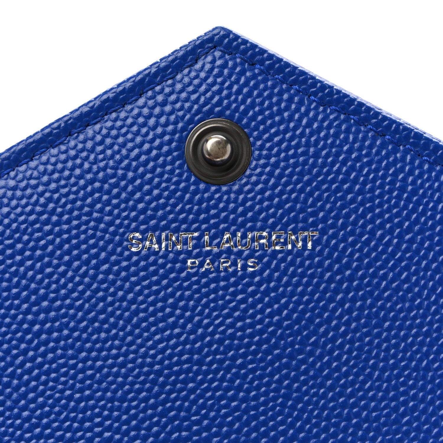 Grain De Poudre Matelasse Chevron Monogram Envelope Chain Wallet Blue Majorelle