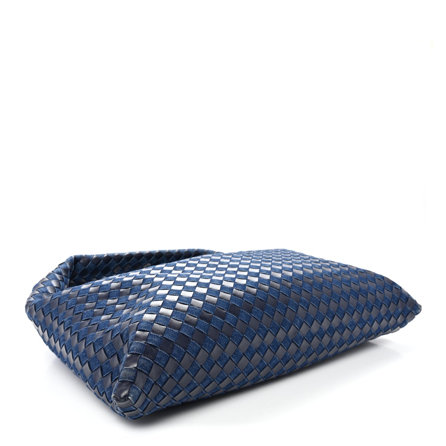 Denim Calfskin Intrecciato Large Hop Abyss Indigo