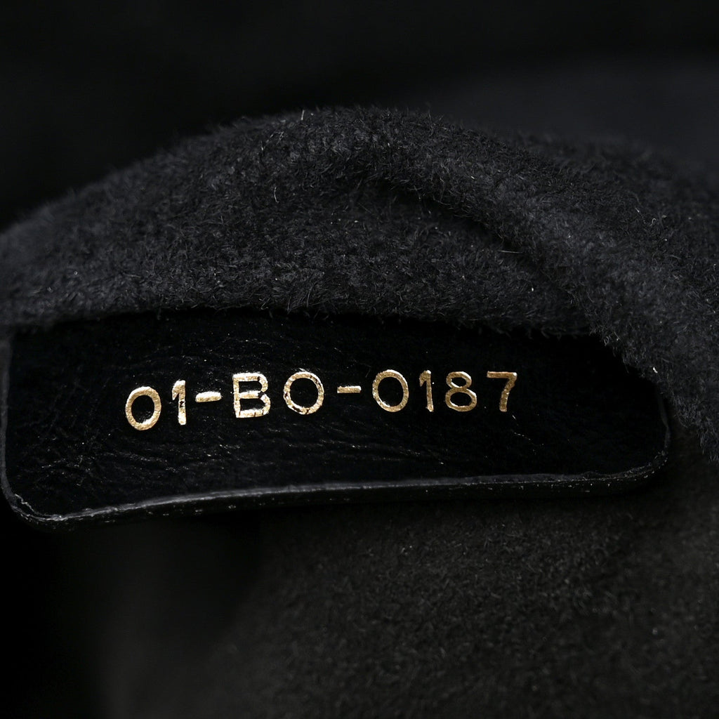 Crinkled Patent Cannage Large Lady Dior Black