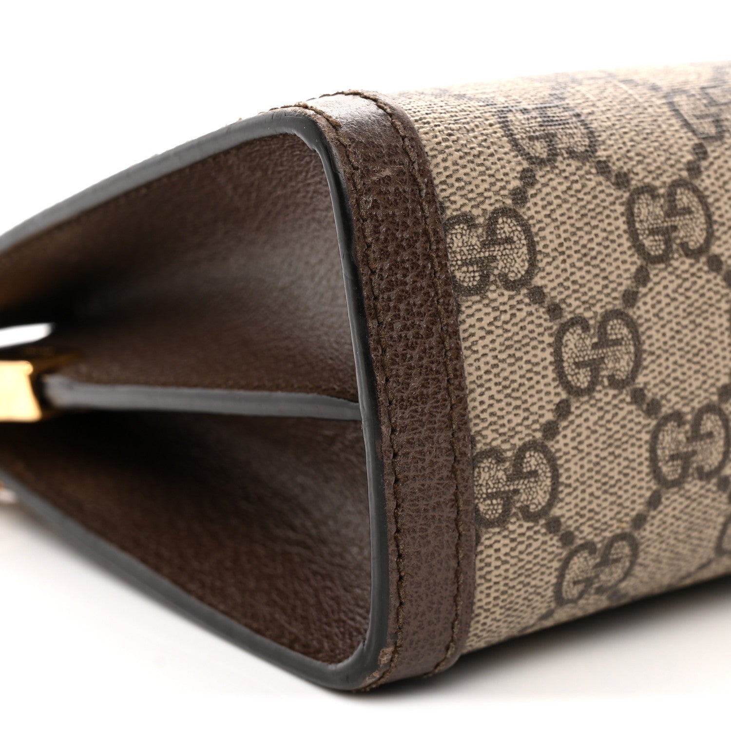 GG Supreme Monogram Web Small Ophidia Chain Shoulder Bag Brown
