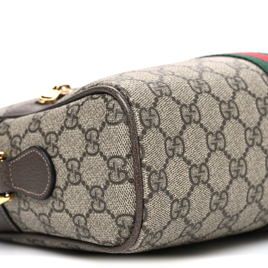 GG Supreme Monogram Web Small Ophidia Shoulder Bag Brown