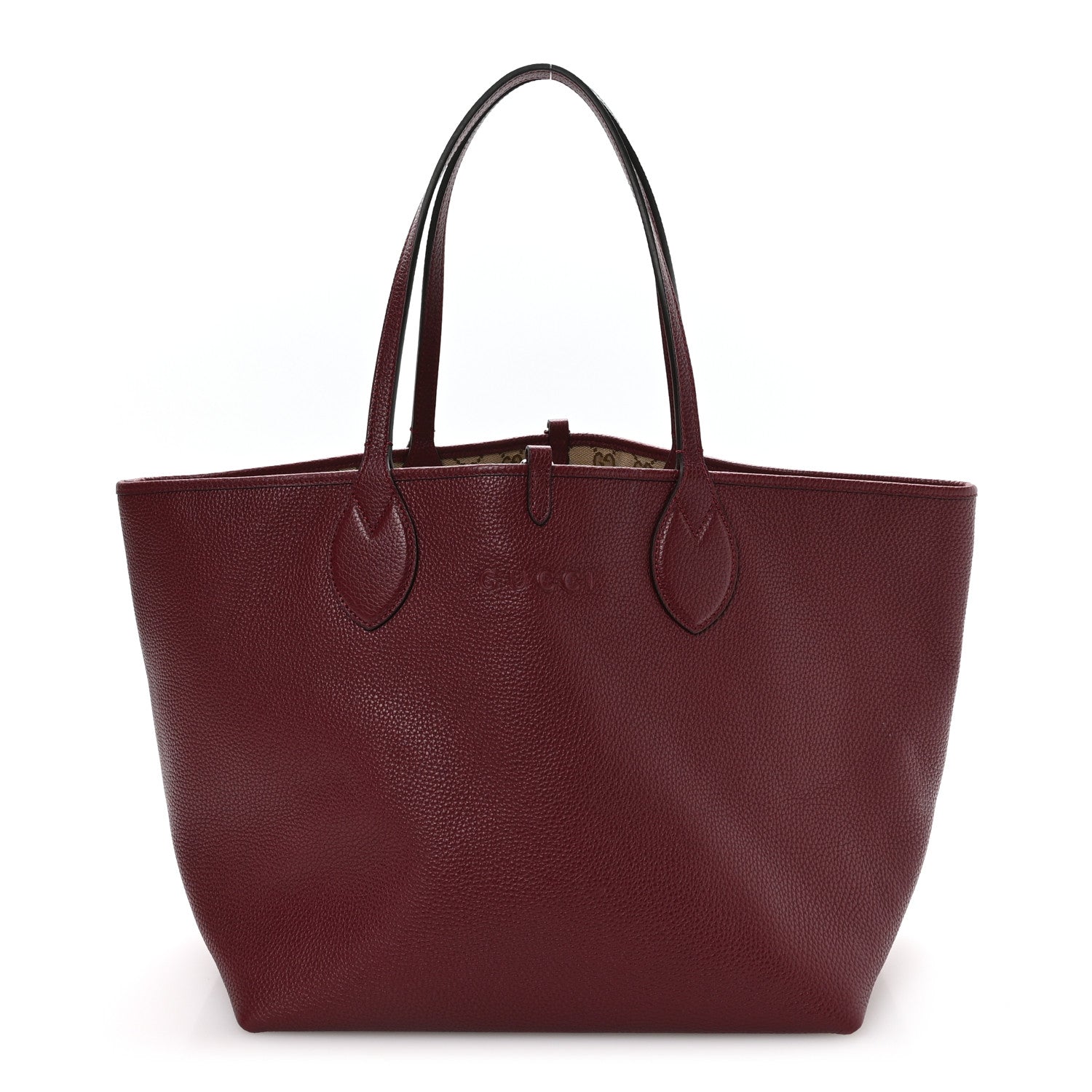 Grained Calfskin Monogram Large Totissima Reversible Tote Rosso Ancora