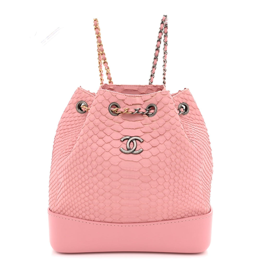 Snakeskin Small Gabrielle Backpack Light Pink