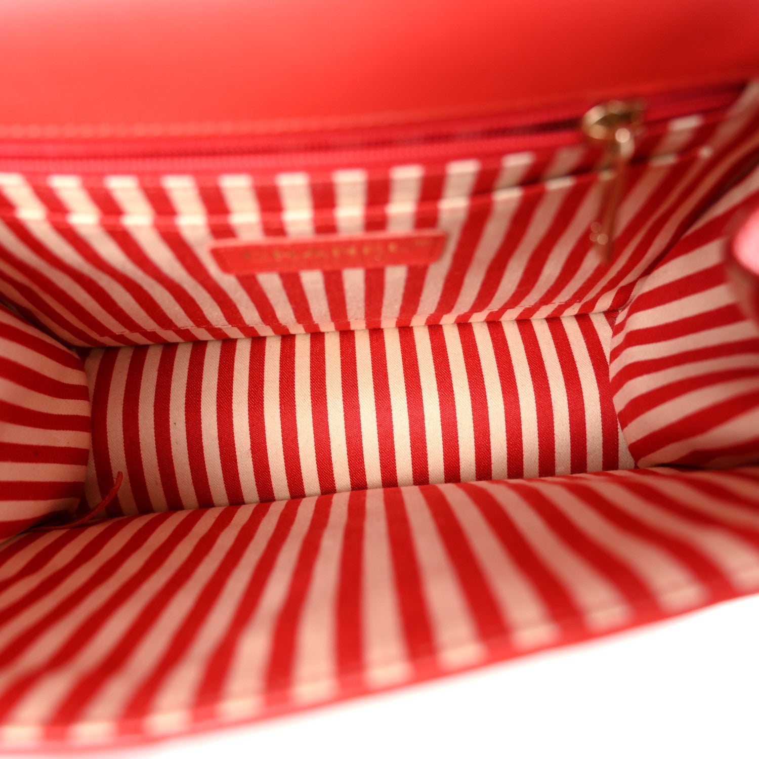 Calfskin Quilted Chevron Small Single Flap Red