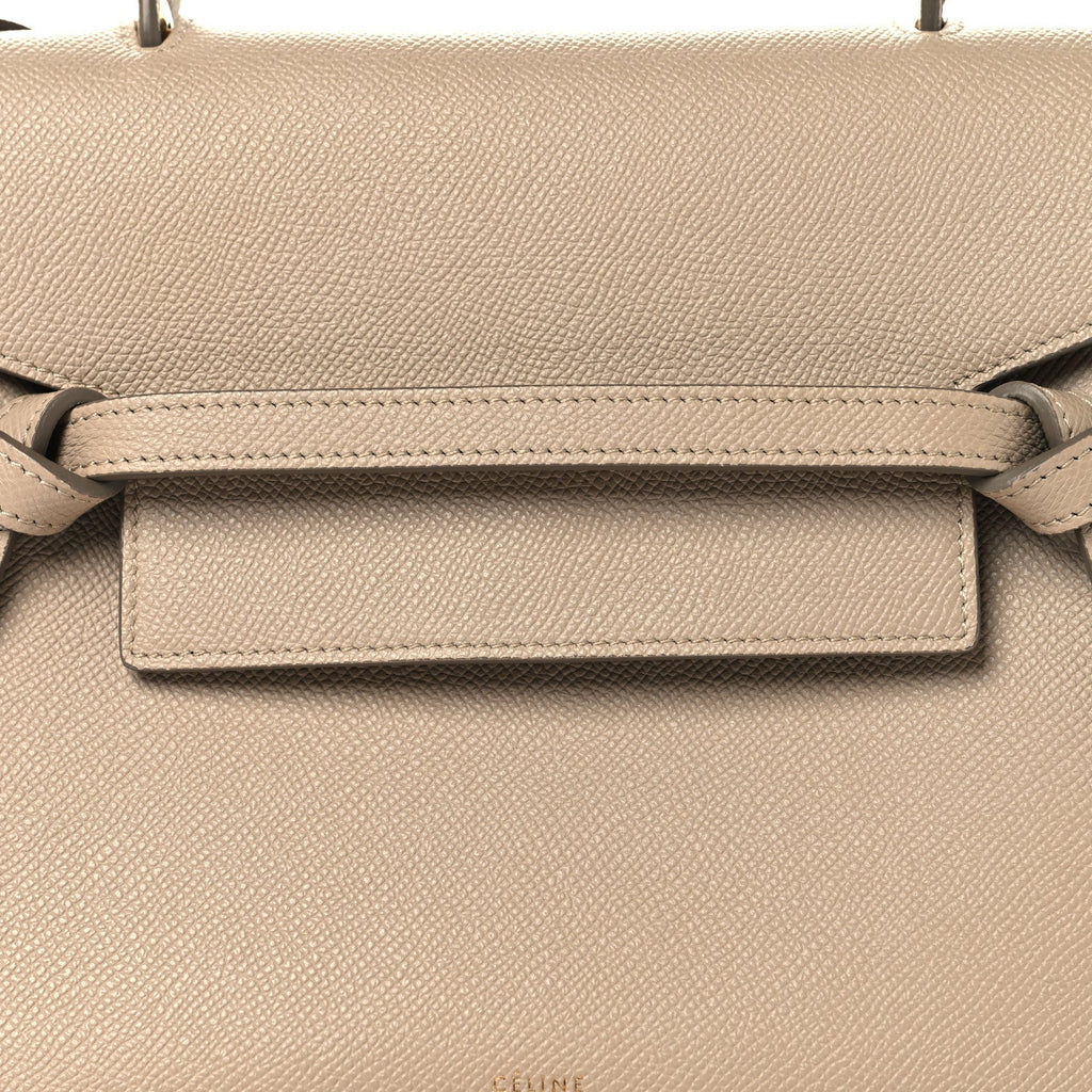 Grained Calfskin Micro Belt Bag Light Taupe