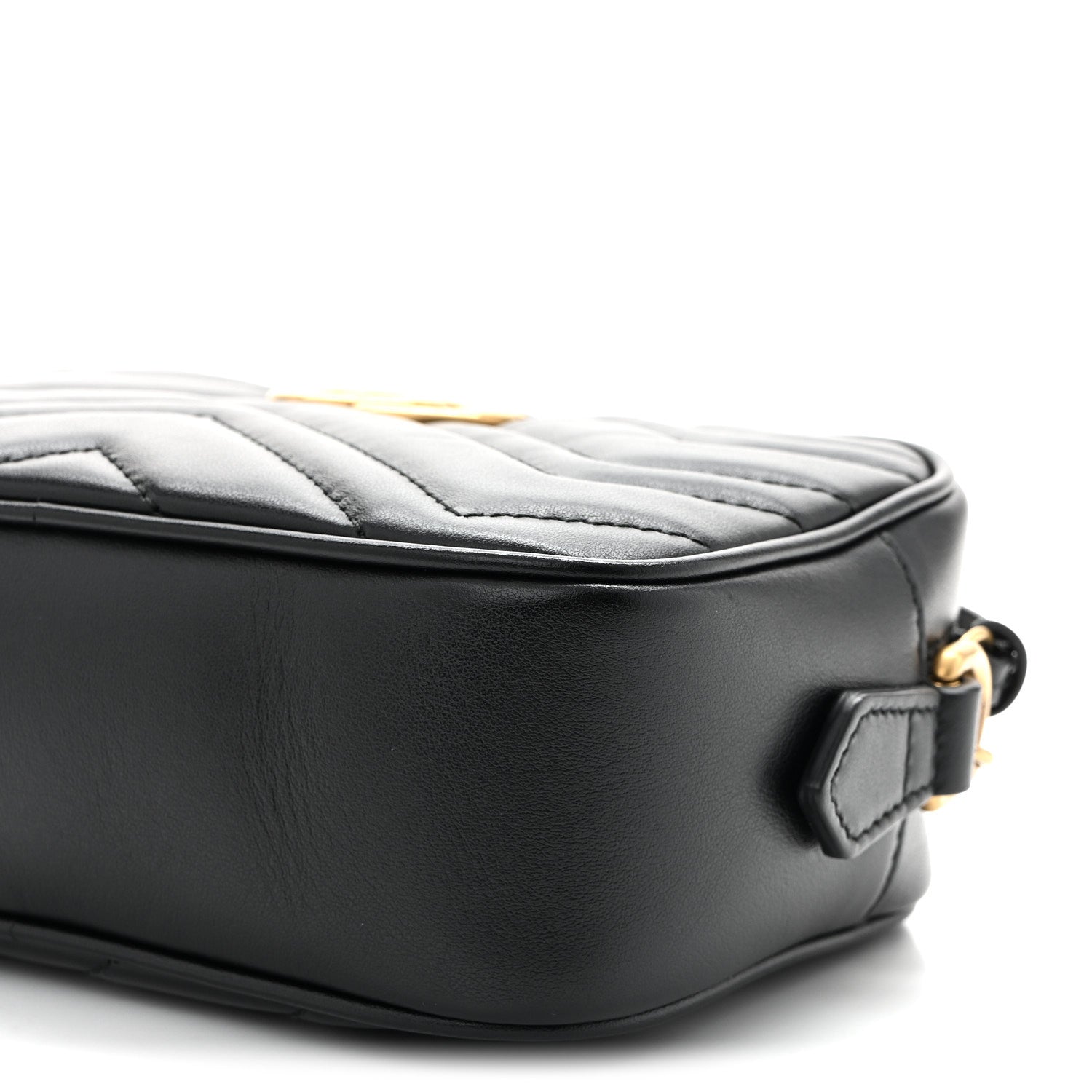 Calfskin Matelasse Mini GG Marmont Chain Shoulder Bag Black
