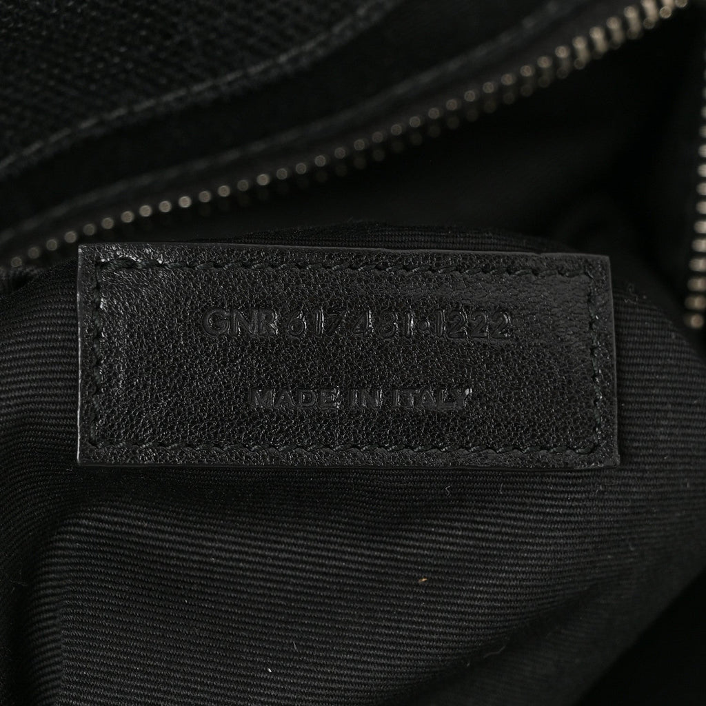 Raffia Linen Calfskin Small Rive Gauche Tote Black