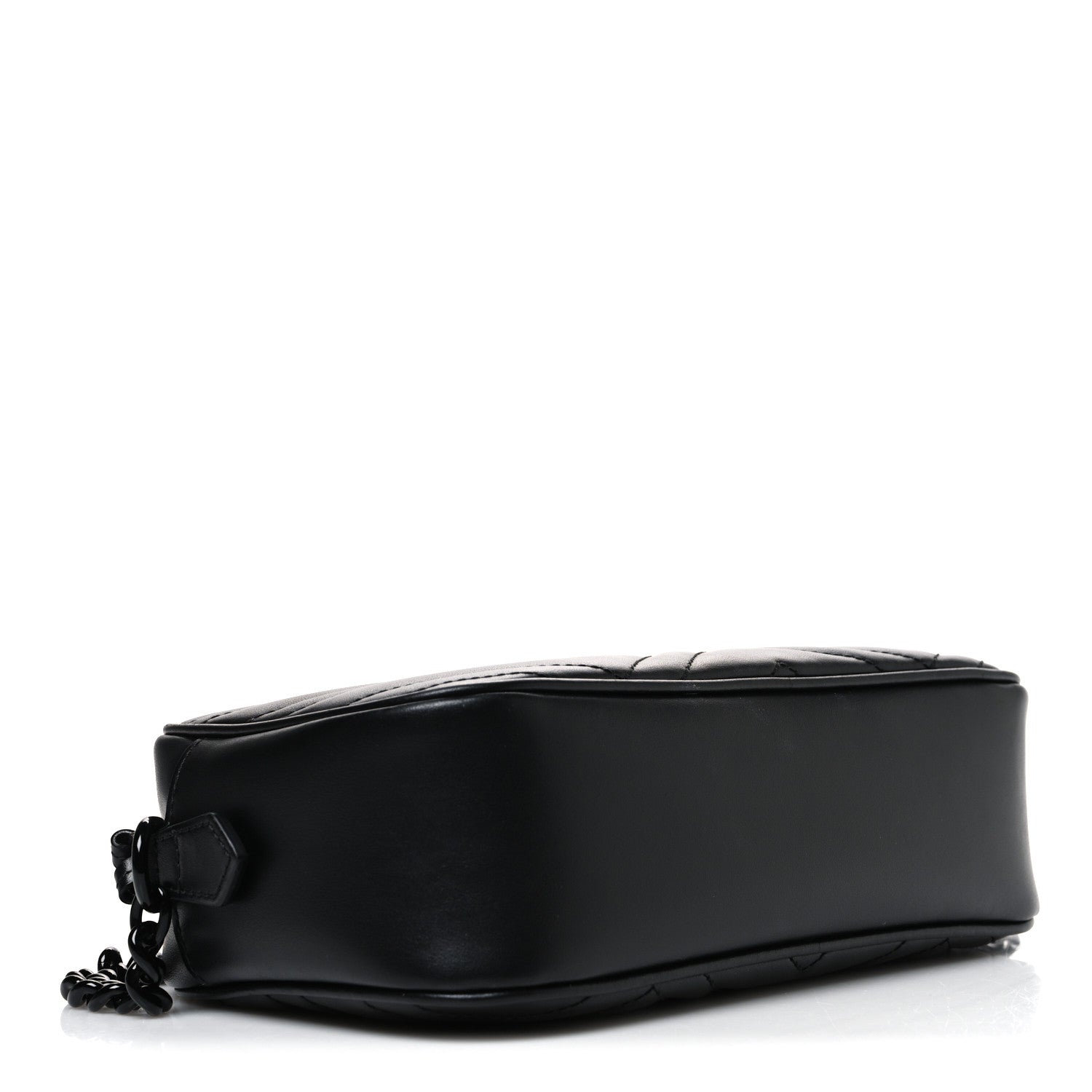 Calfskin Matelasse Monochrome Small GG Marmont Chain Shoulder Bag Black