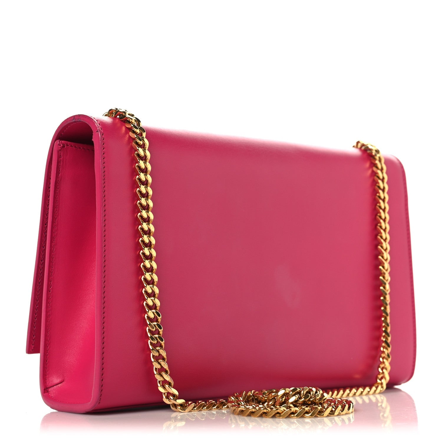 Smooth Calfskin Medium Classic Monogram Kate Tassel Satchel Fuchsia