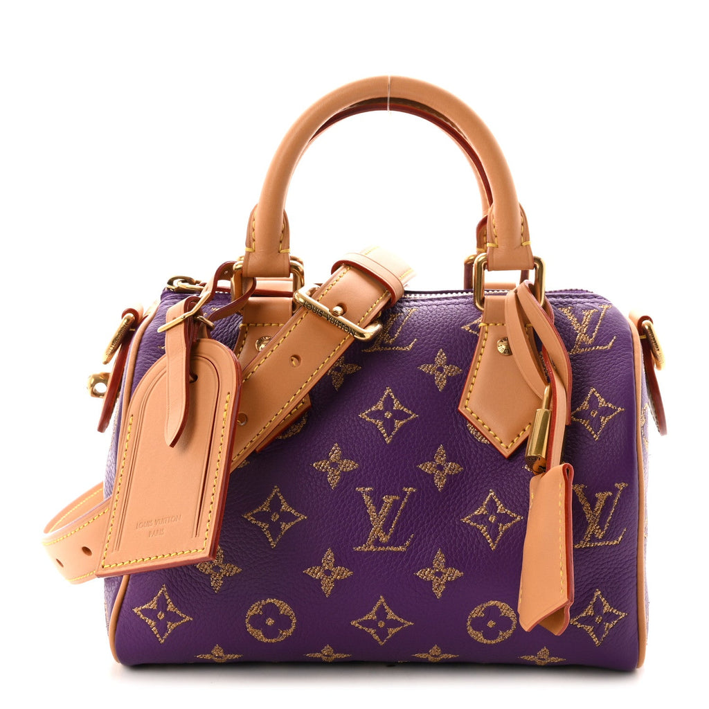 Calfskin Monogram Speedy P9 Bandouliere 20  Golden Lotus Purple