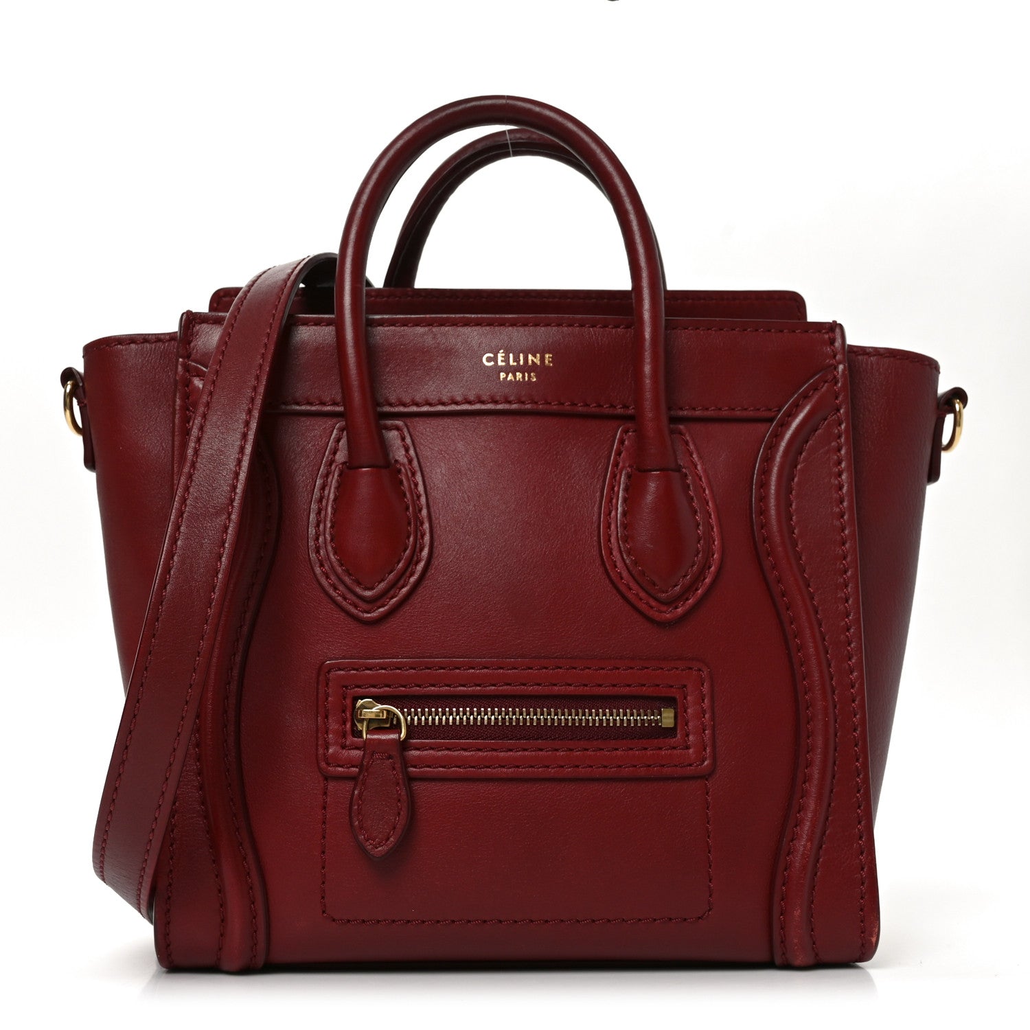 Smooth Calfskin Nano Luggage Burgundy