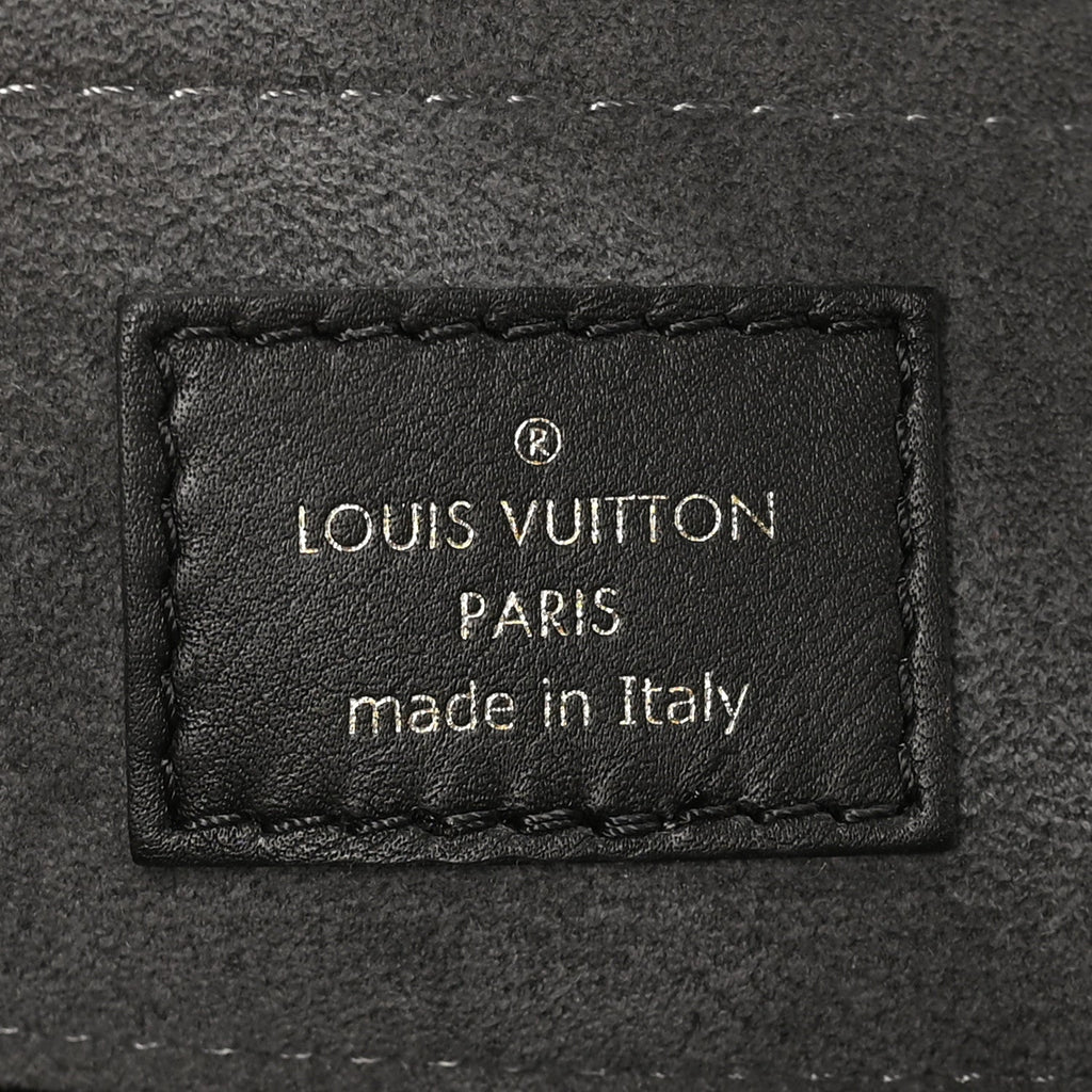 Calfskin Nanogram Embossed Clutch Black