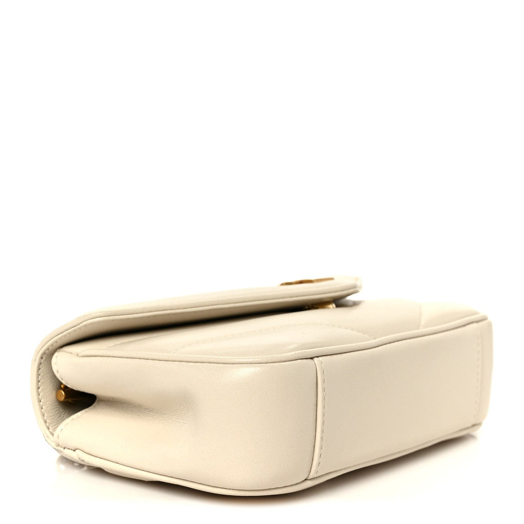 Lambskin Chevron Quilted Mini LouLou Crema Soft