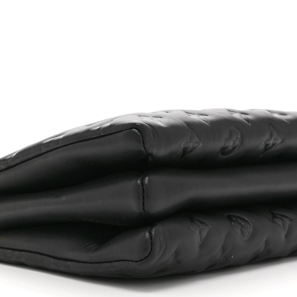 Lambskin Embossed Monogram Coussin PM Black