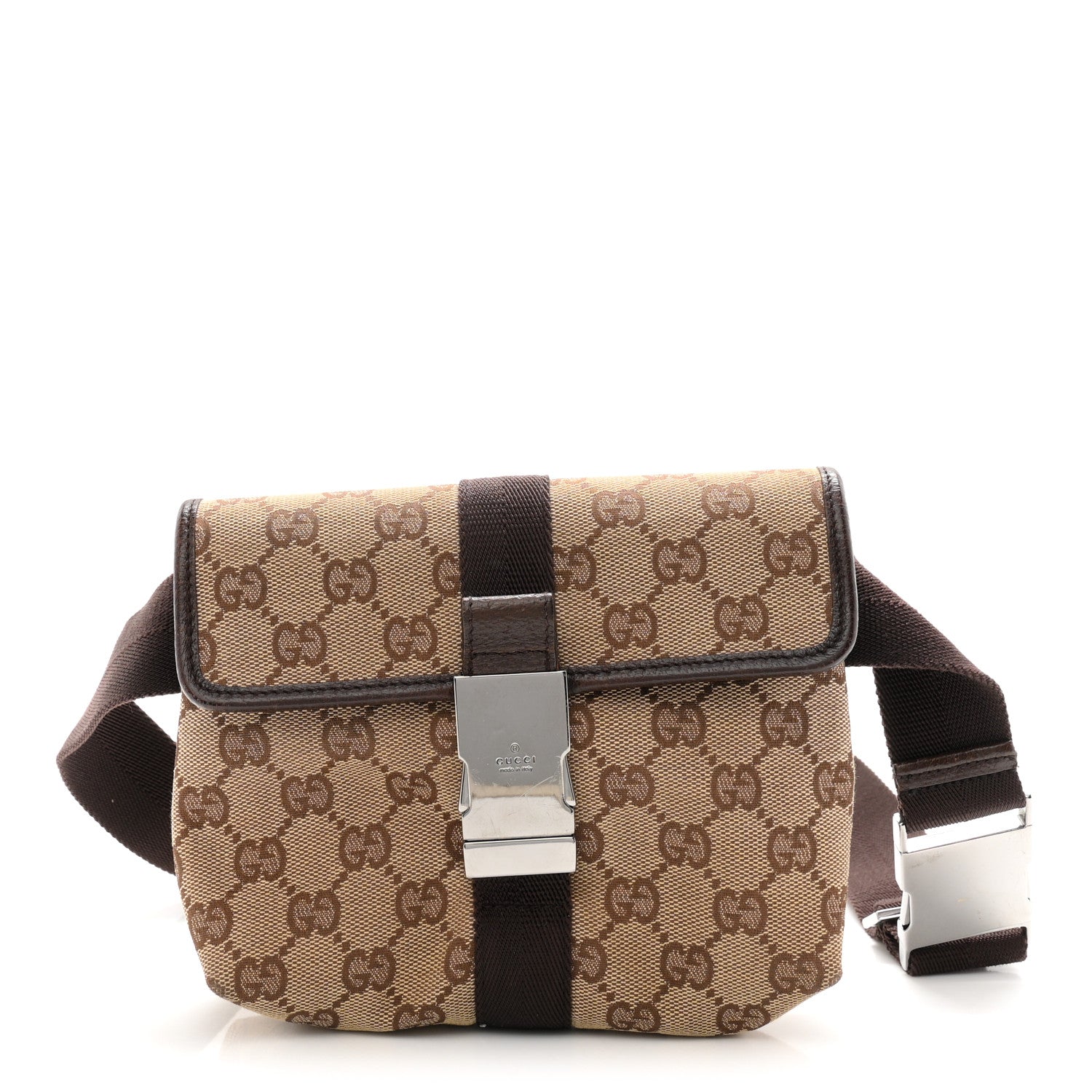 Monogram Waist Pouch Bag Dark Brown