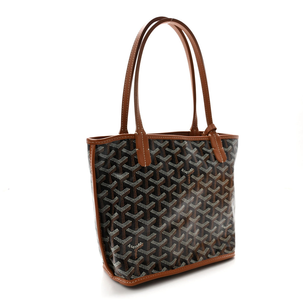 Goyardine Reversible Mini Anjou Black Gold