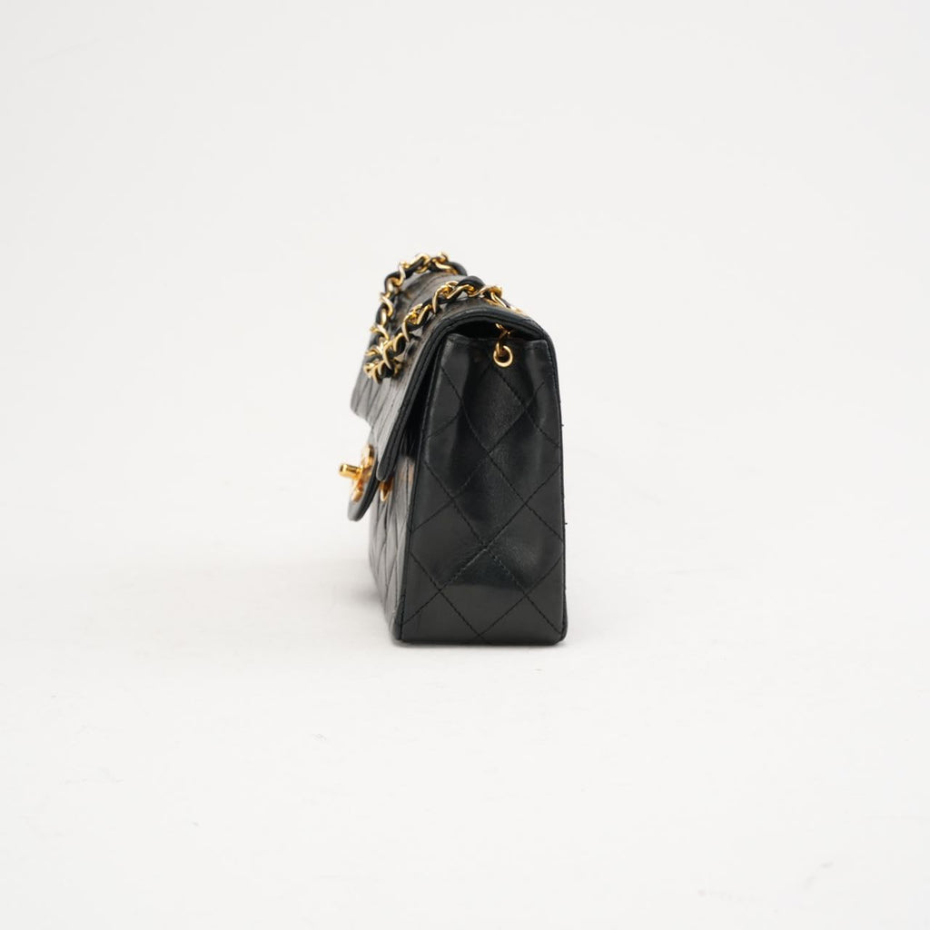 Chanel Vintage Mini Square Classic Flap Lambskin Black 1991
