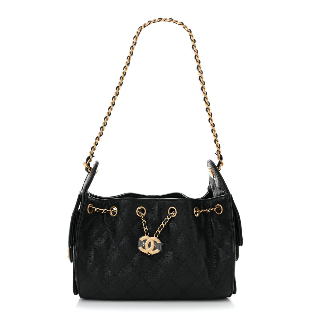 Caviar Quilted Mini Chanel 25 Handbag Black