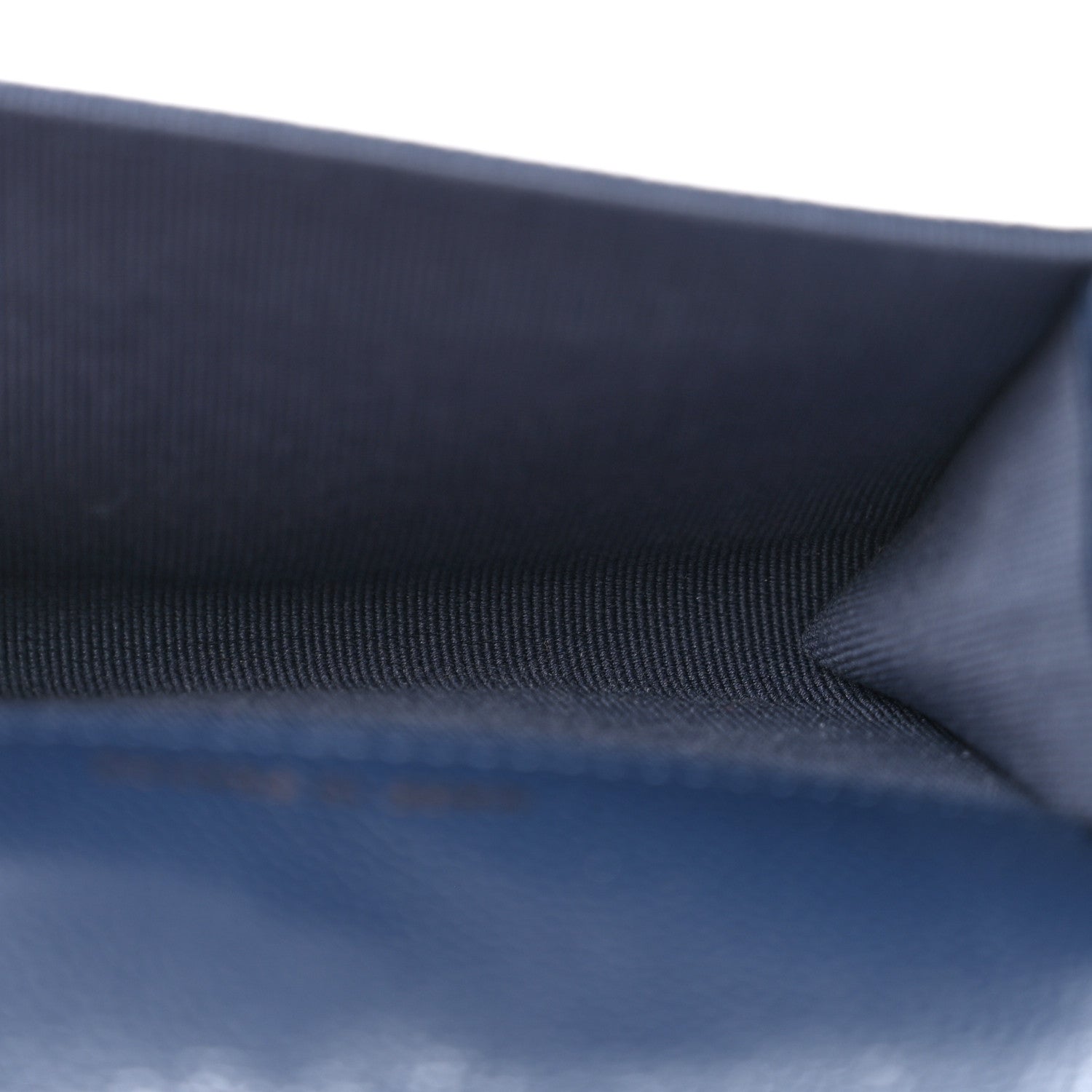 Caviar Quilted Flap Card Holder Wallet Navy Blue